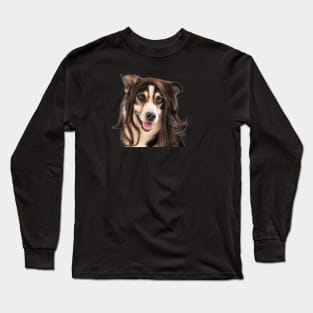 Dog With  Wig Long Sleeve T-Shirt